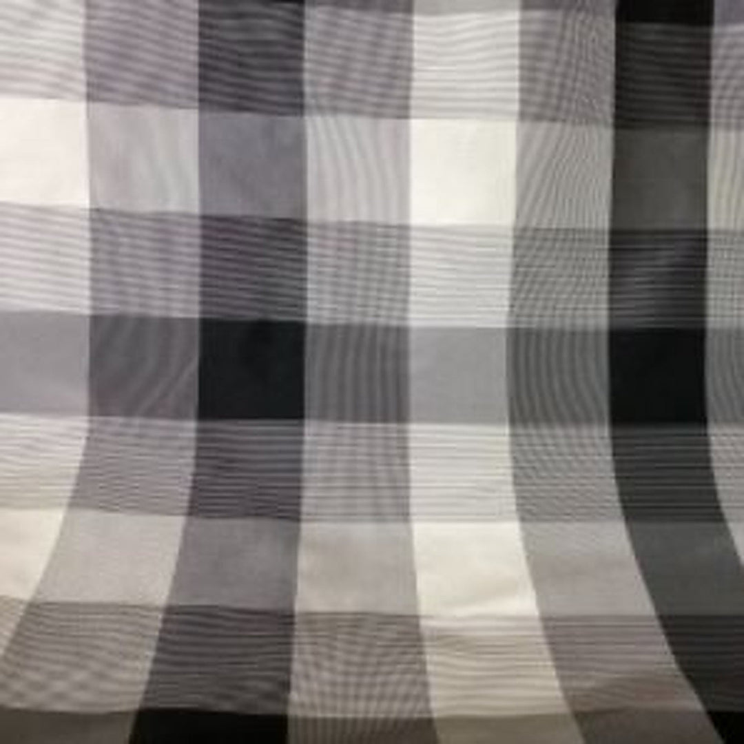 Valessine Multi-Colored Stripe Silk Fabric in Black/White