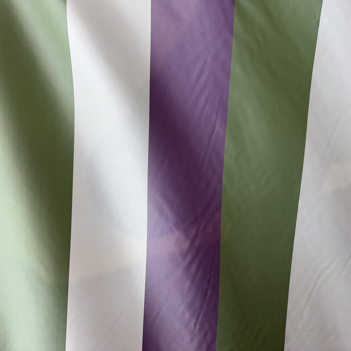 Faravelle Multi-Colored Wide Stripe Silk Fabric in Mulberry