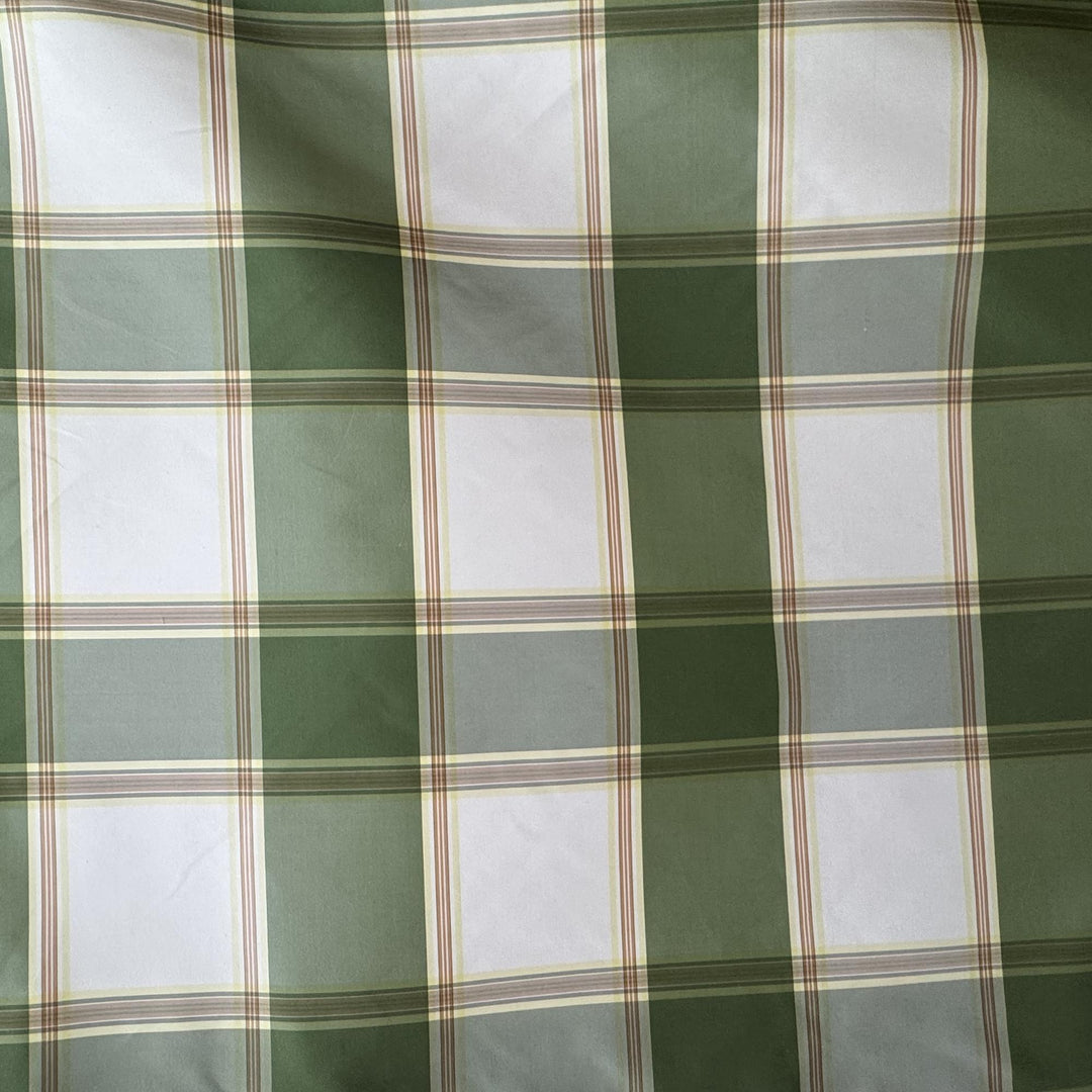 Hollavie Multi-Colored Striped Plaid Silk Fabric in Meadow