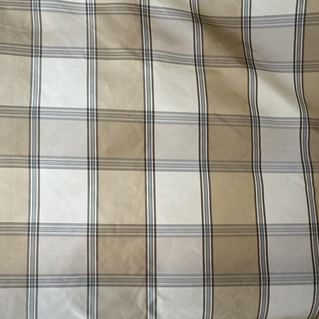 Hollavie Multi-Colored Striped Plaid Silk Fabric in Pinewood