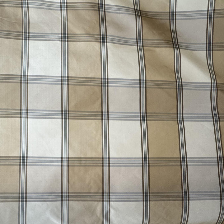 Hollavie Multi-Colored Striped Plaid Silk Fabric in Pinewood