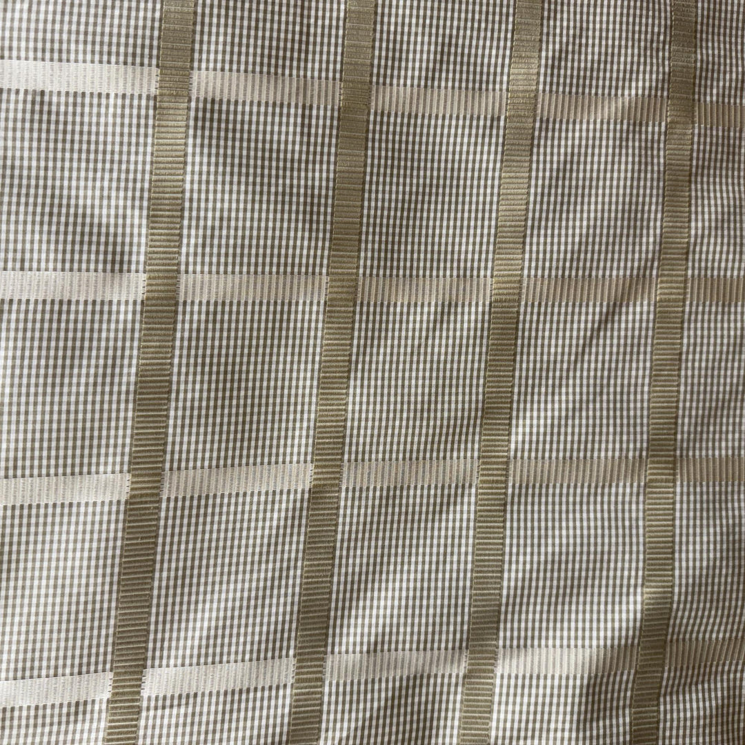 Junessa Striped Square Geometric Silk Fabric in Bamboo