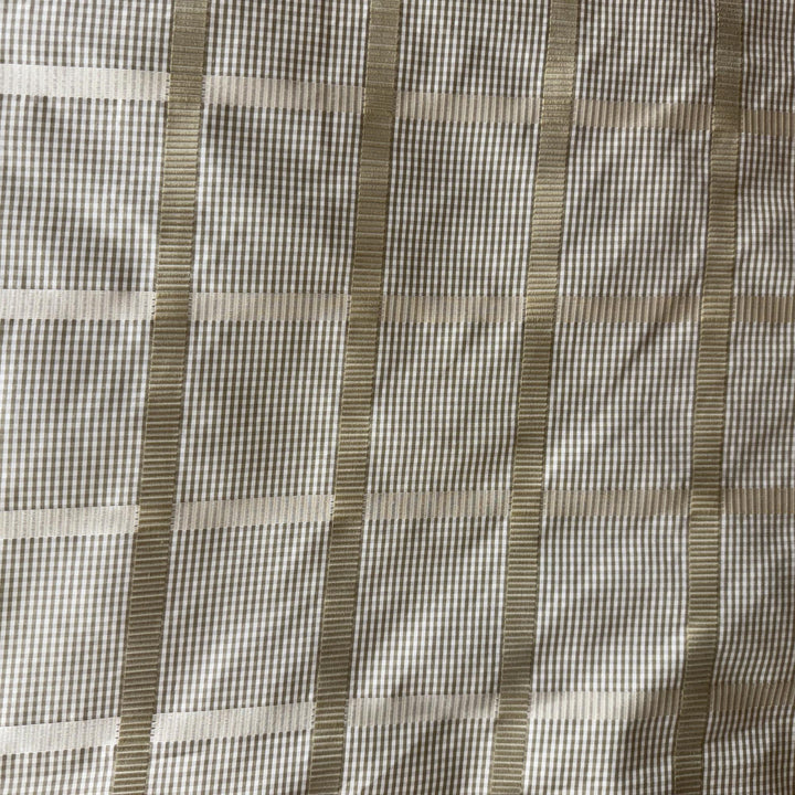 Junessa Striped Square Geometric Silk Fabric in Bamboo