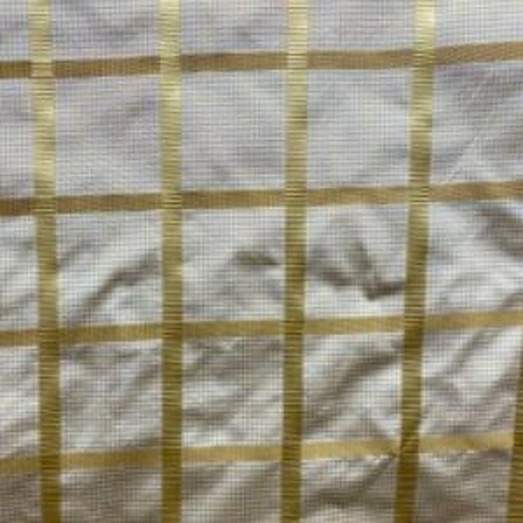 Junessa Striped Square Geometric Silk Fabric in Gold