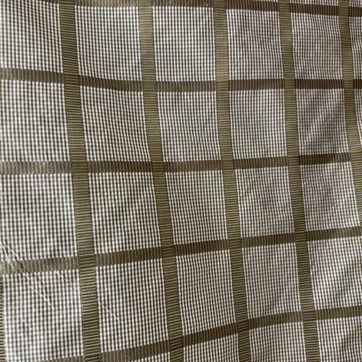 Junessa Striped Square Geometric Silk Fabric in Putty