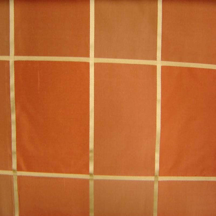 Lisorelle Striped Square Geometric Silk Fabric in Brick