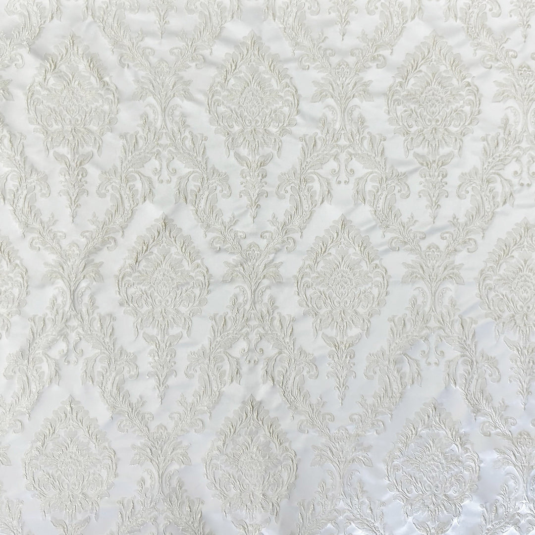 Avignon Shiny Floral Damask Jacquard Fabric | 10 Colors
