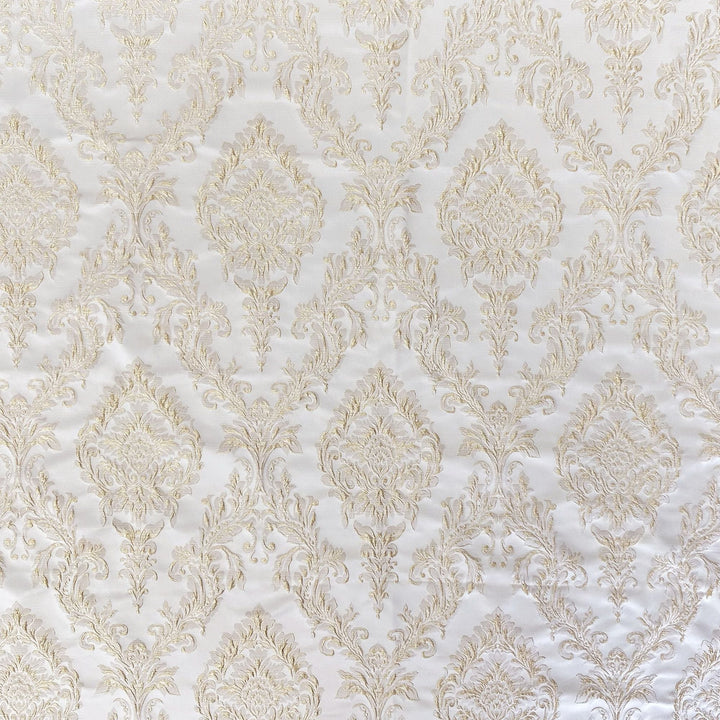 Avignon Shiny Floral Damask Jacquard Fabric | 10 Colors