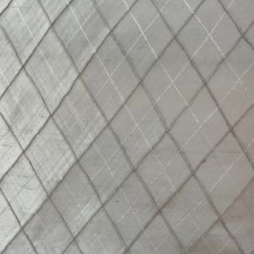 Morvessa Solid Diamond Geometric Silk Fabric in Blue