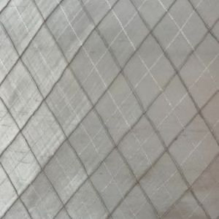 Morvessa Solid Diamond Geometric Silk Fabric in Blue
