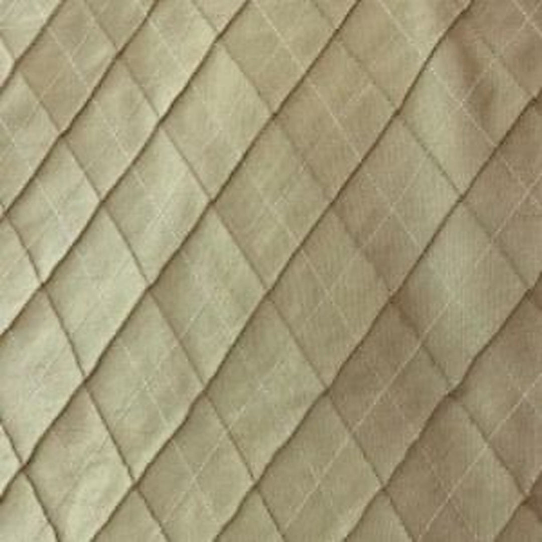 Morvessa Solid Diamond Geometric Silk Fabric in Brass