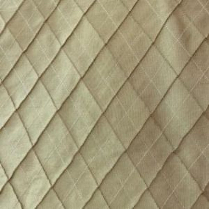 Morvessa Solid Diamond Geometric Silk Fabric in Brass