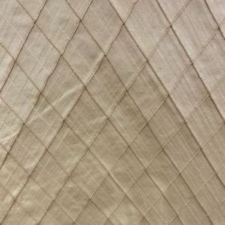 Morvessa Solid Diamond Geometric Silk Fabric in Gold
