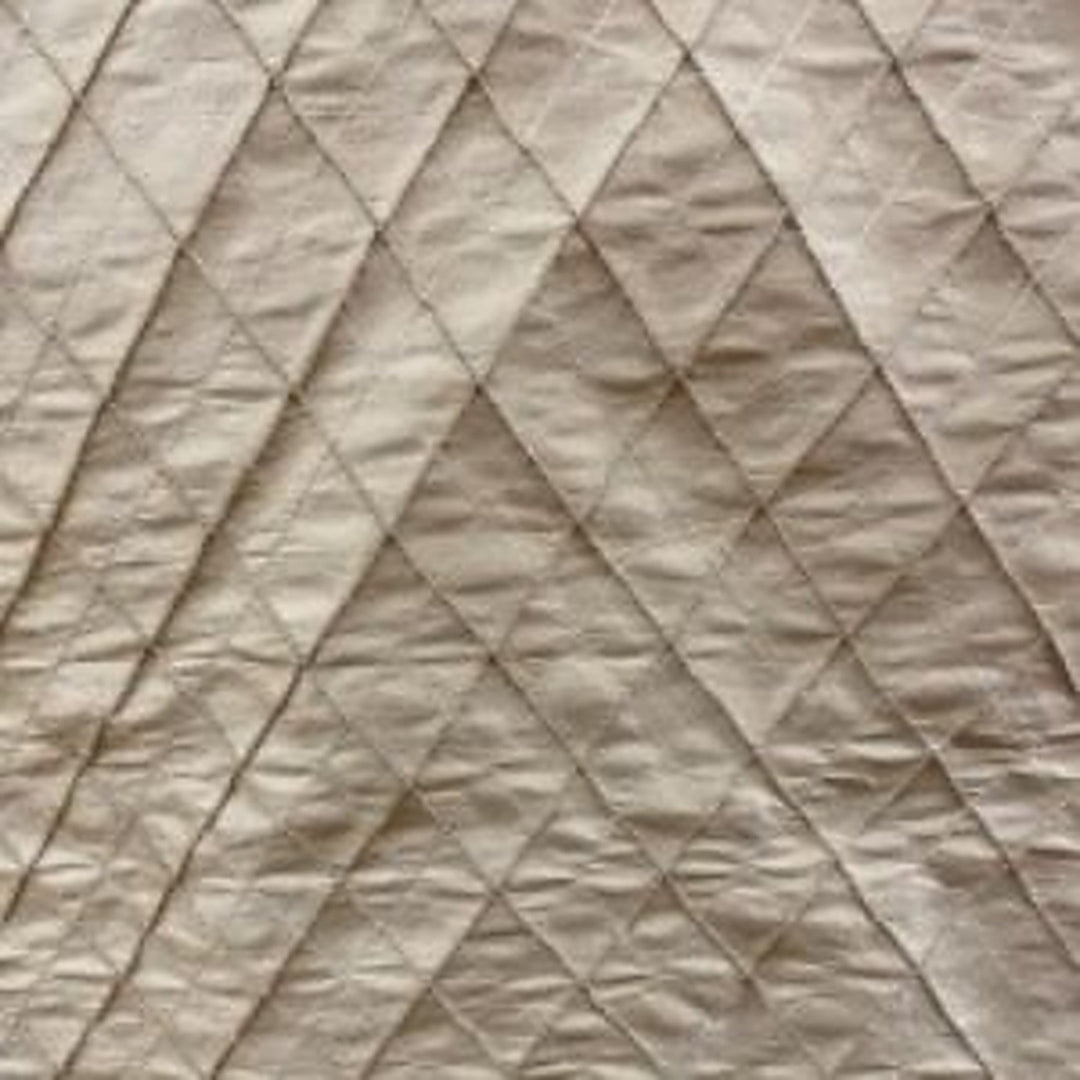 Morvessa Solid Diamond Geometric Silk Fabric in Honey