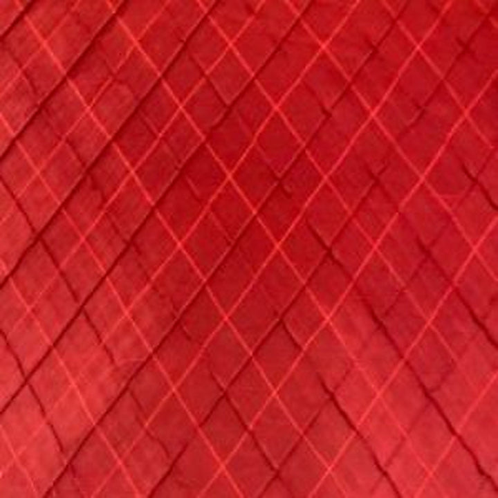 Morvessa Solid Diamond Geometric Silk Fabric in Red