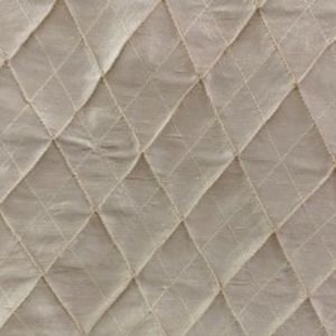 Morvessa Solid Diamond Geometric Silk Fabric in Taupe