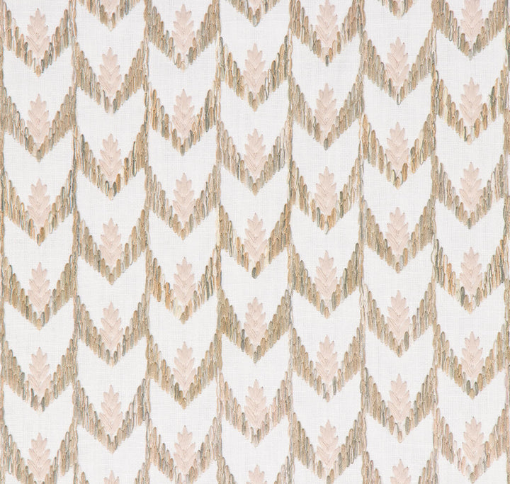 Arbelle ikat leaf chevron fabric in Spring