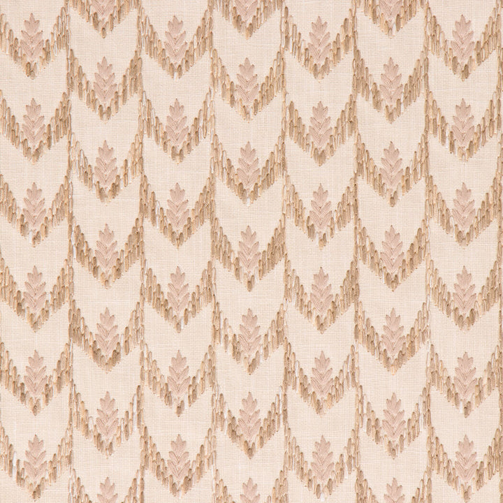 Arbelle ikat leaf chevron fabric in Wheat