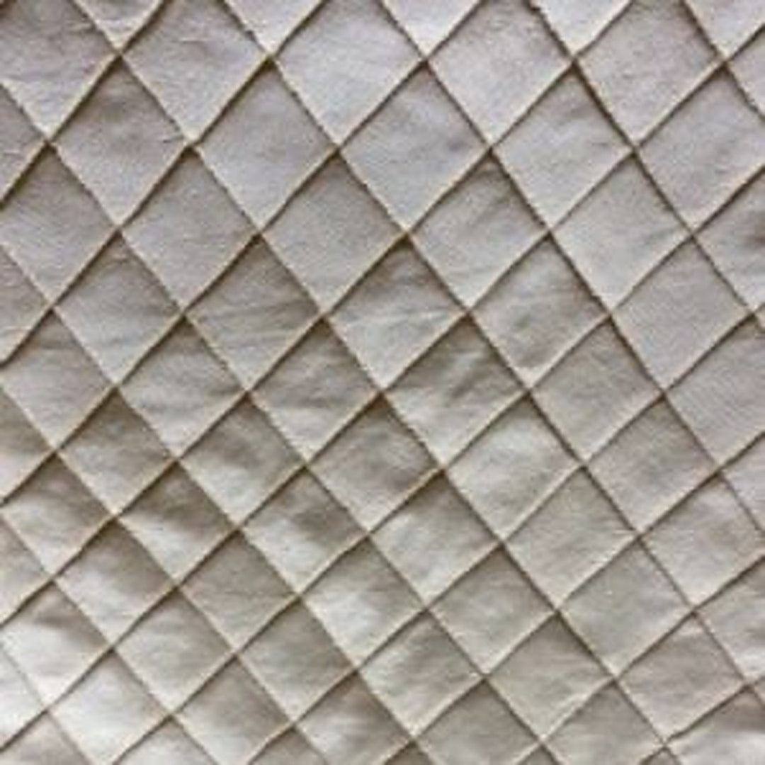 Orsanne Solid Small Diamond Geometric Silk Fabric in Camel