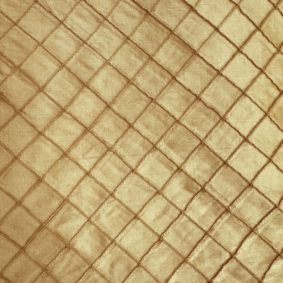 Orsanne Solid Small Diamond Geometric Silk Fabric in Gold
