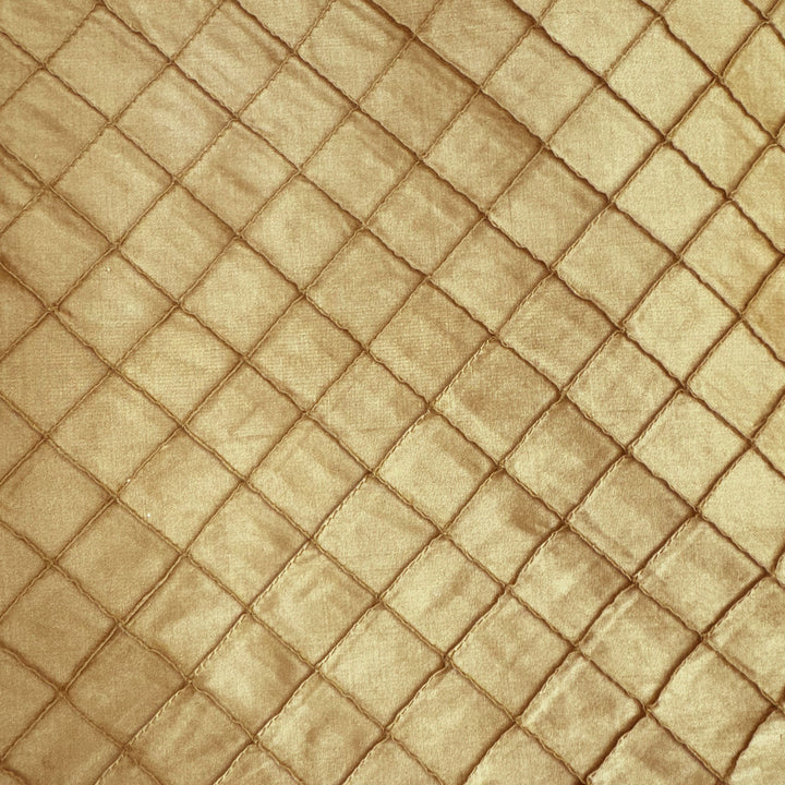 Orsanne Solid Small Diamond Geometric Silk Fabric in Gold