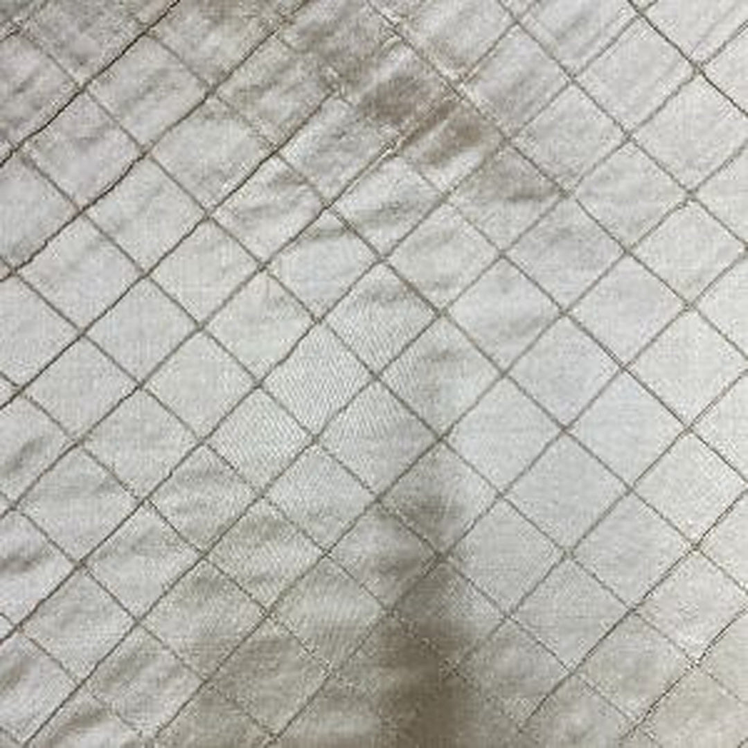 Orsanne Solid Small Diamond Geometric Silk Fabric in Latte
