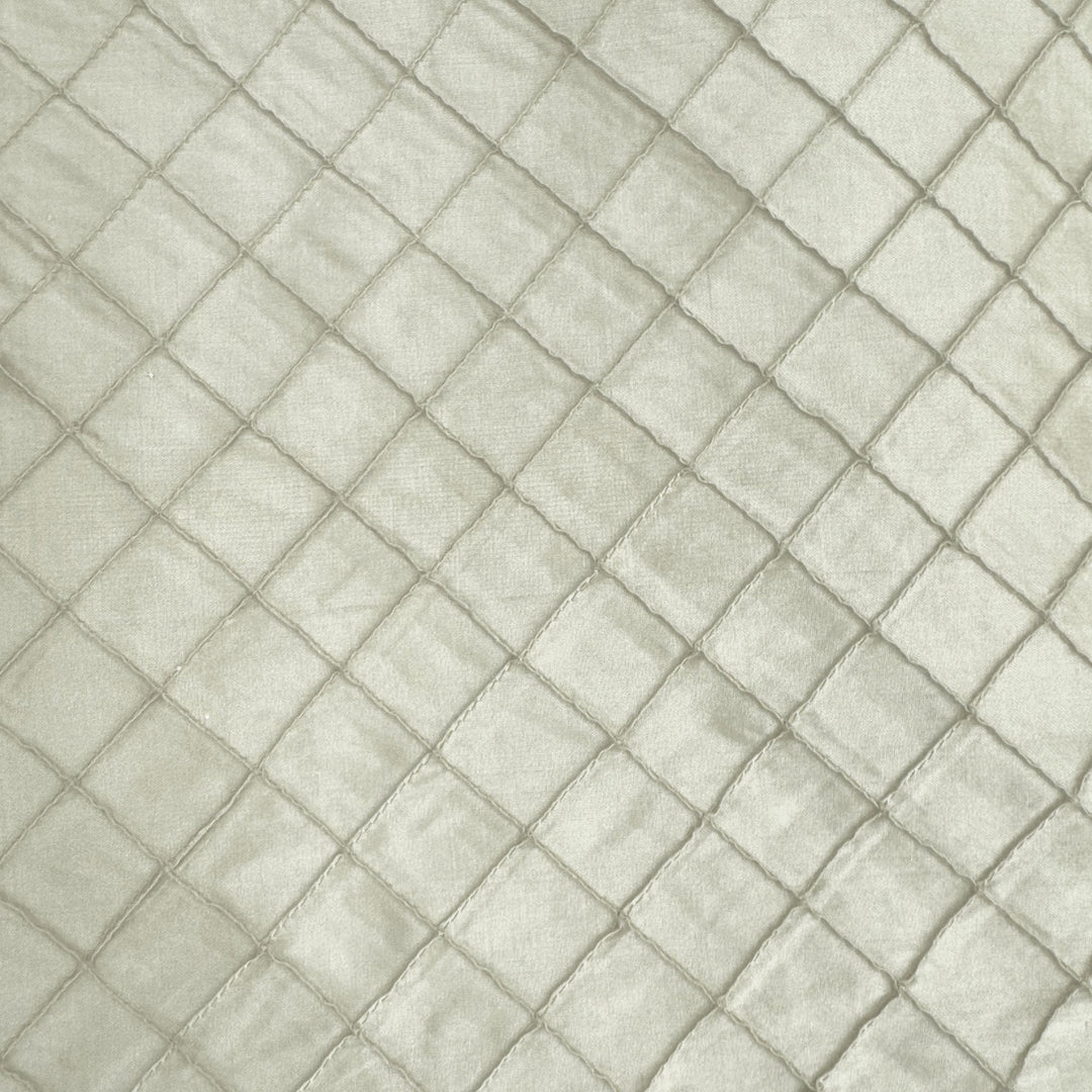 Orsanne Solid Small Diamond Geometric Silk Fabric in Natural