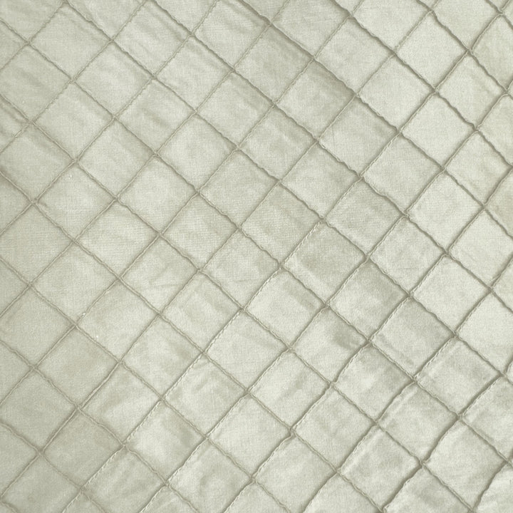 Orsanne Solid Small Diamond Geometric Silk Fabric in Natural