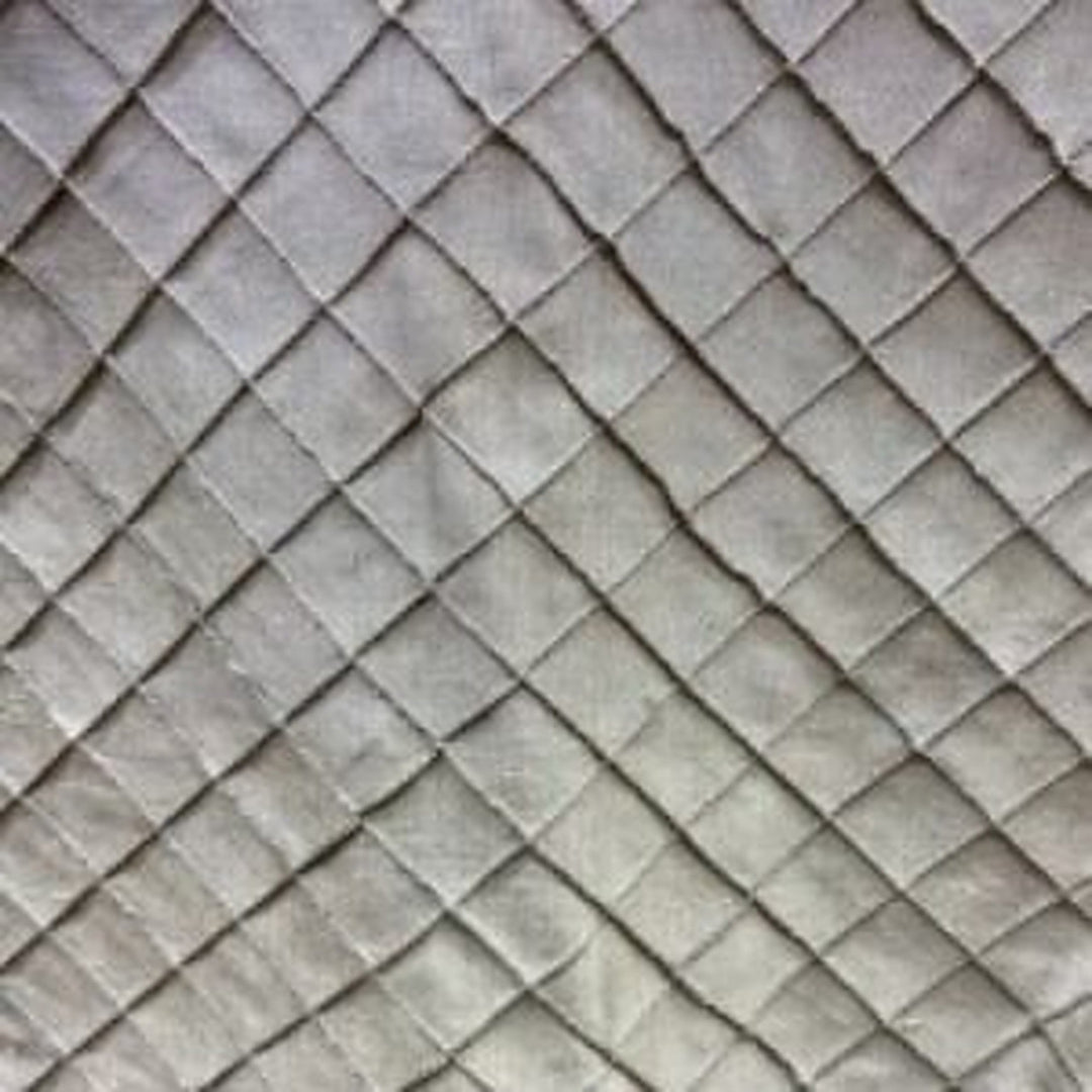 Orsanne Solid Small Diamond Geometric Silk Fabric in Putty