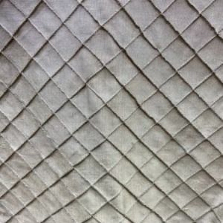 Orsanne Solid Small Diamond Geometric Silk Fabric in Putty
