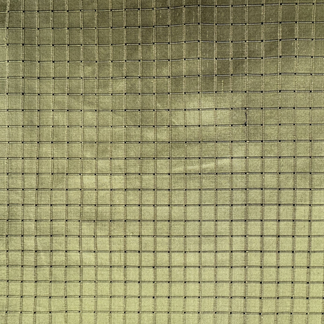Parvelle Solid Small Square Geometric Silk Fabric in Arbor