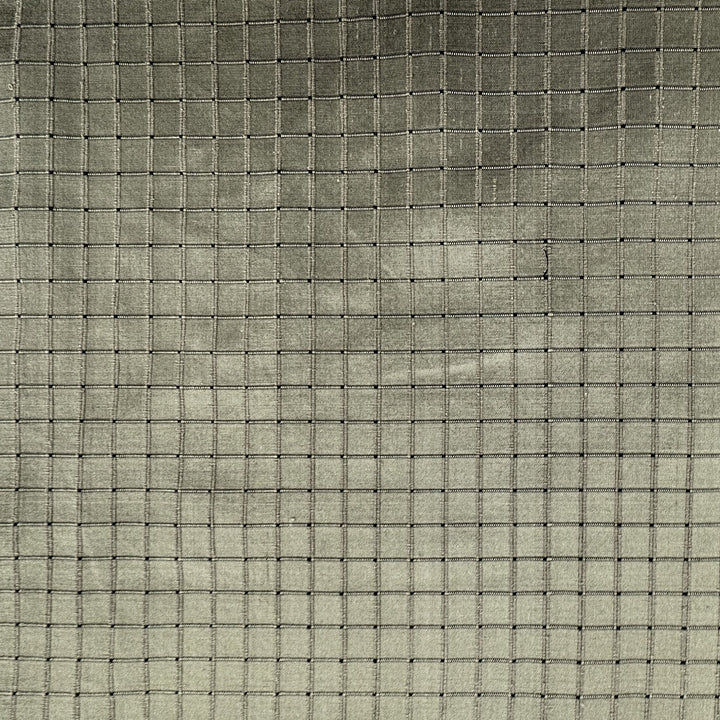 Parvelle Solid Small Square Geometric Silk Fabric in Ivy