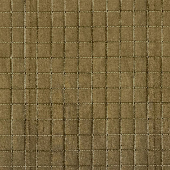Parvelle Solid Small Square Geometric Silk Fabric in Kelp