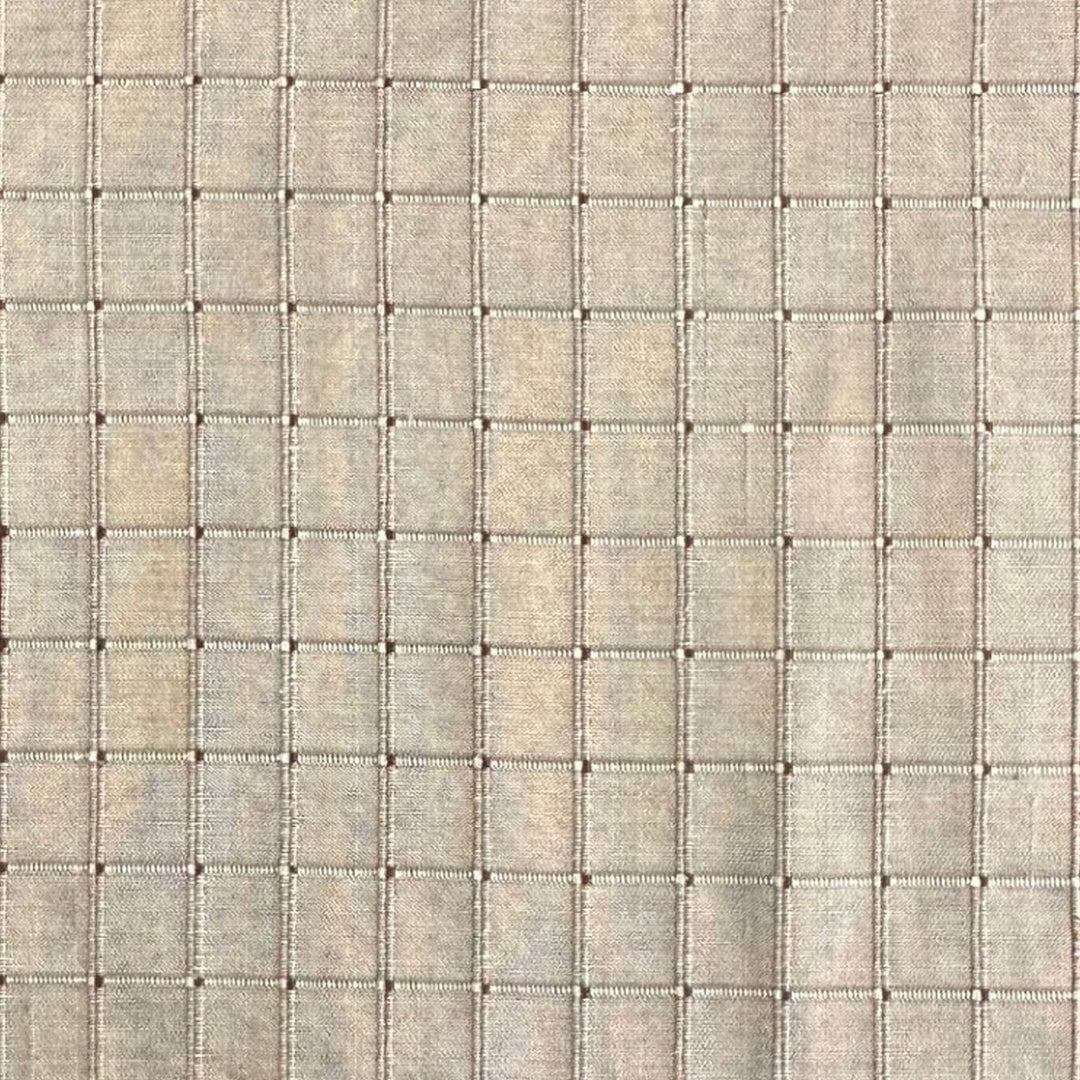 Parvelle Solid Small Square Geometric Silk Fabric in Mocha