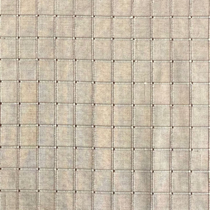 Parvelle Solid Small Square Geometric Silk Fabric in Mocha