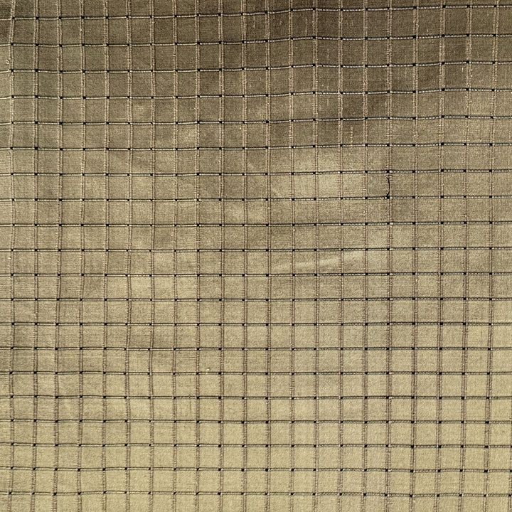 Parvelle Solid Small Square Geometric Silk Fabric in Moss