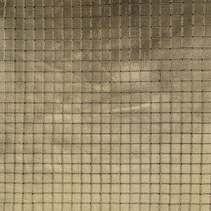 Parvelle Solid Small Square Geometric Silk Fabric in Pine