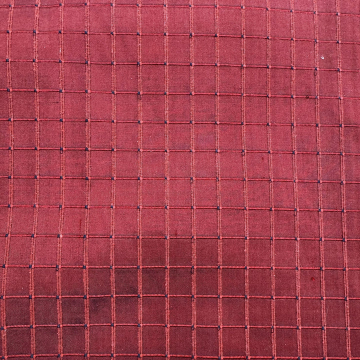 Parvelle Solid Small Square Geometric Silk Fabric in Scarlet