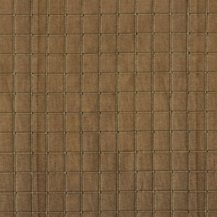 Parvelle Solid Small Square Geometric Silk Fabric in Walnut
