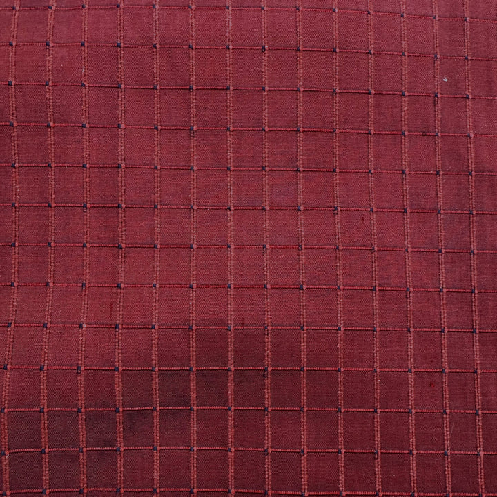Parvelle Solid Small Square Geometric Silk Fabric in Wine
