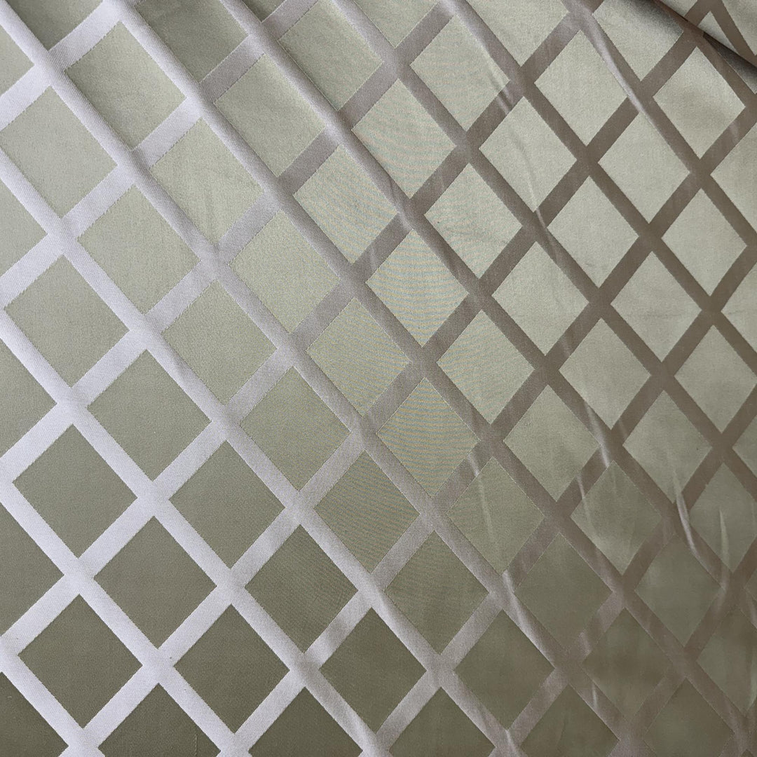 Sevanne Diamond Geometric Silk Fabric in Verdin