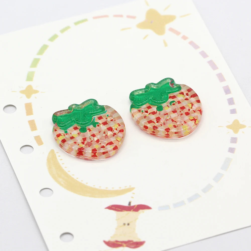 Strawberry 24mm Cute Plastic Button - 10 PC