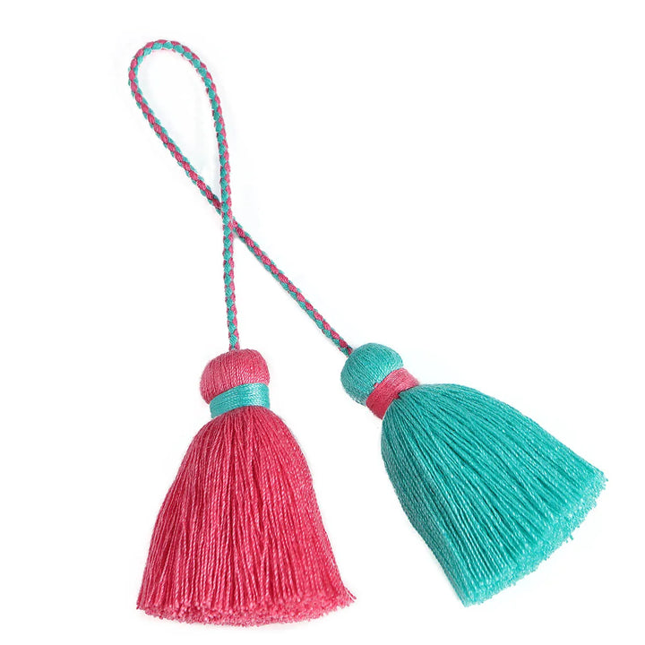 2 PC Vireau Double Tassel Cotton Thread Cord Tassels