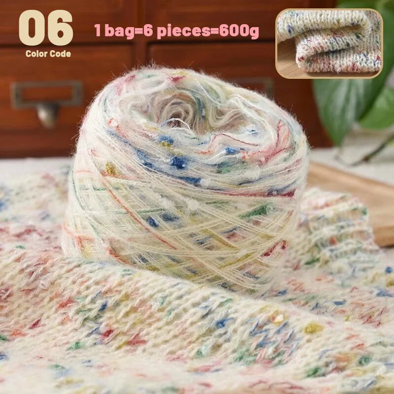 600g Colorful Dot Rainbow Soft Yarn