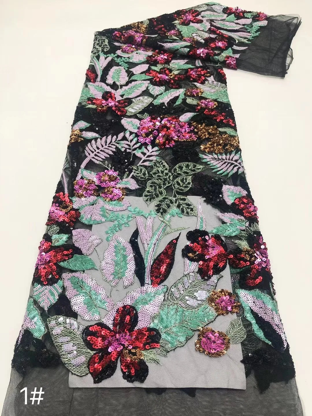 5 YARDS / 10 COLORS / Aurette Floral Beaded Embroidery Bridal Mesh Lace Fabric