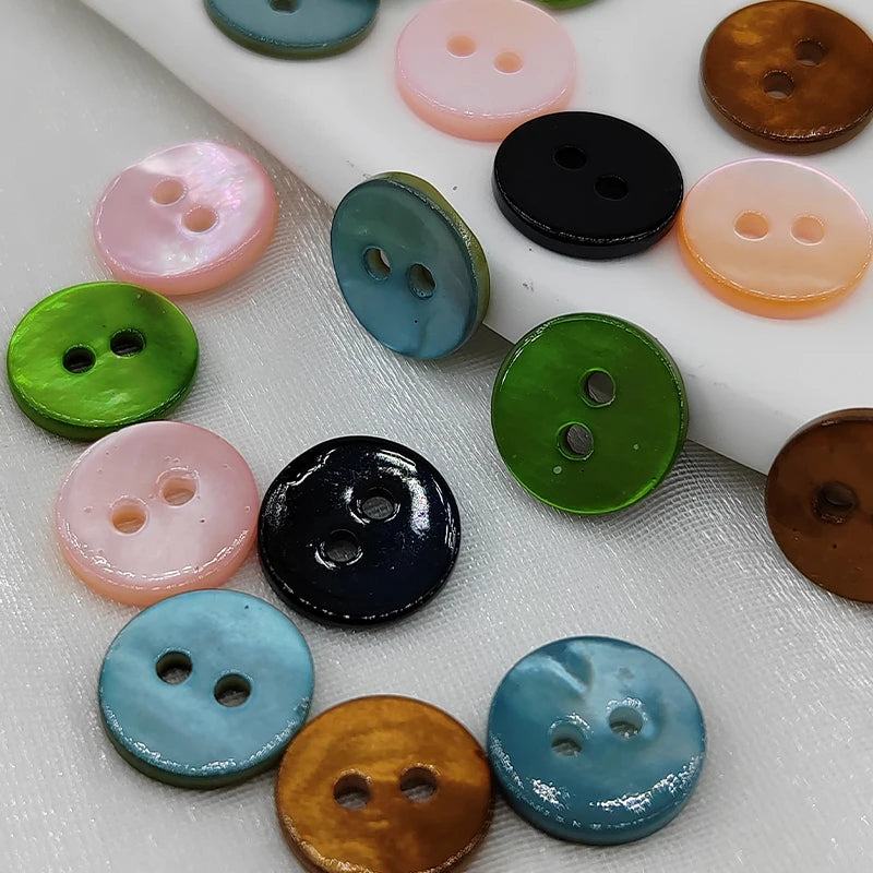 Koers 10MM Colorful Resin Shell Button - 10 PC