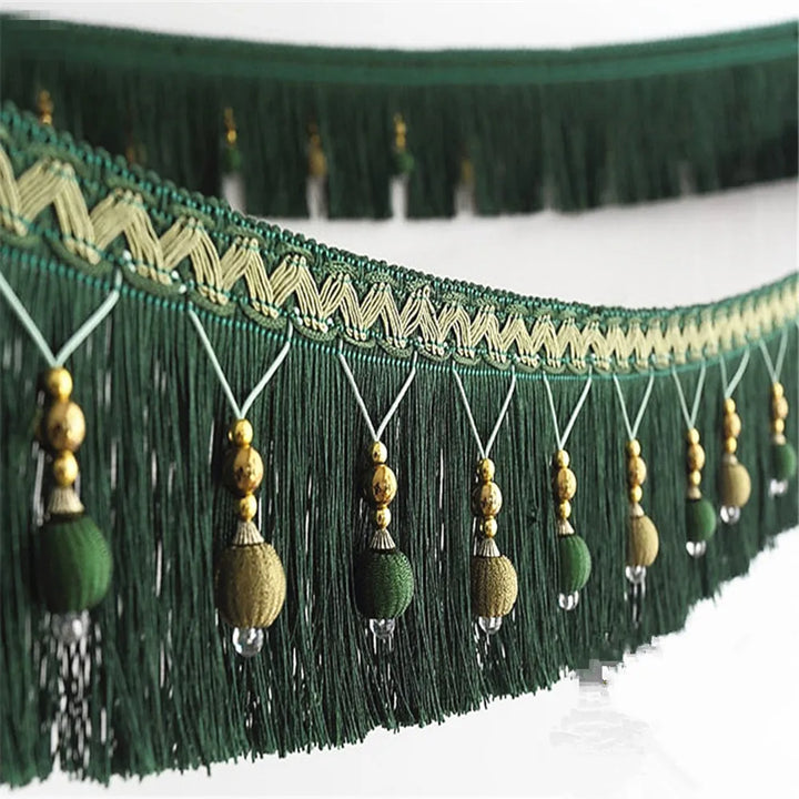 12 Yards / 8 Colors / MAURICE Beaded Ball Tassel Fringe Trim