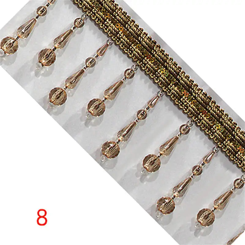 Malibu Metal Beaded Tassel Fringe Trim