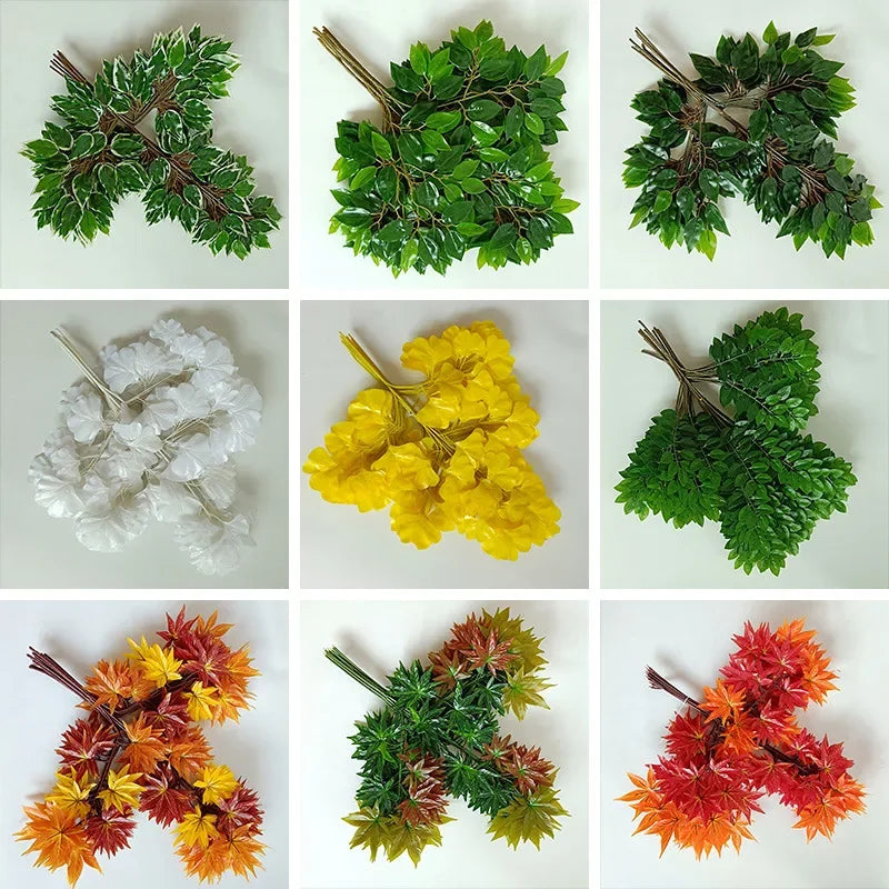 12pc Nuvola Artificial Banyan Leaf Leaves