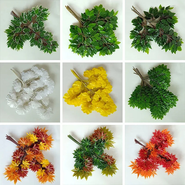 12pc Nuvola Artificial Banyan Leaf Leaves